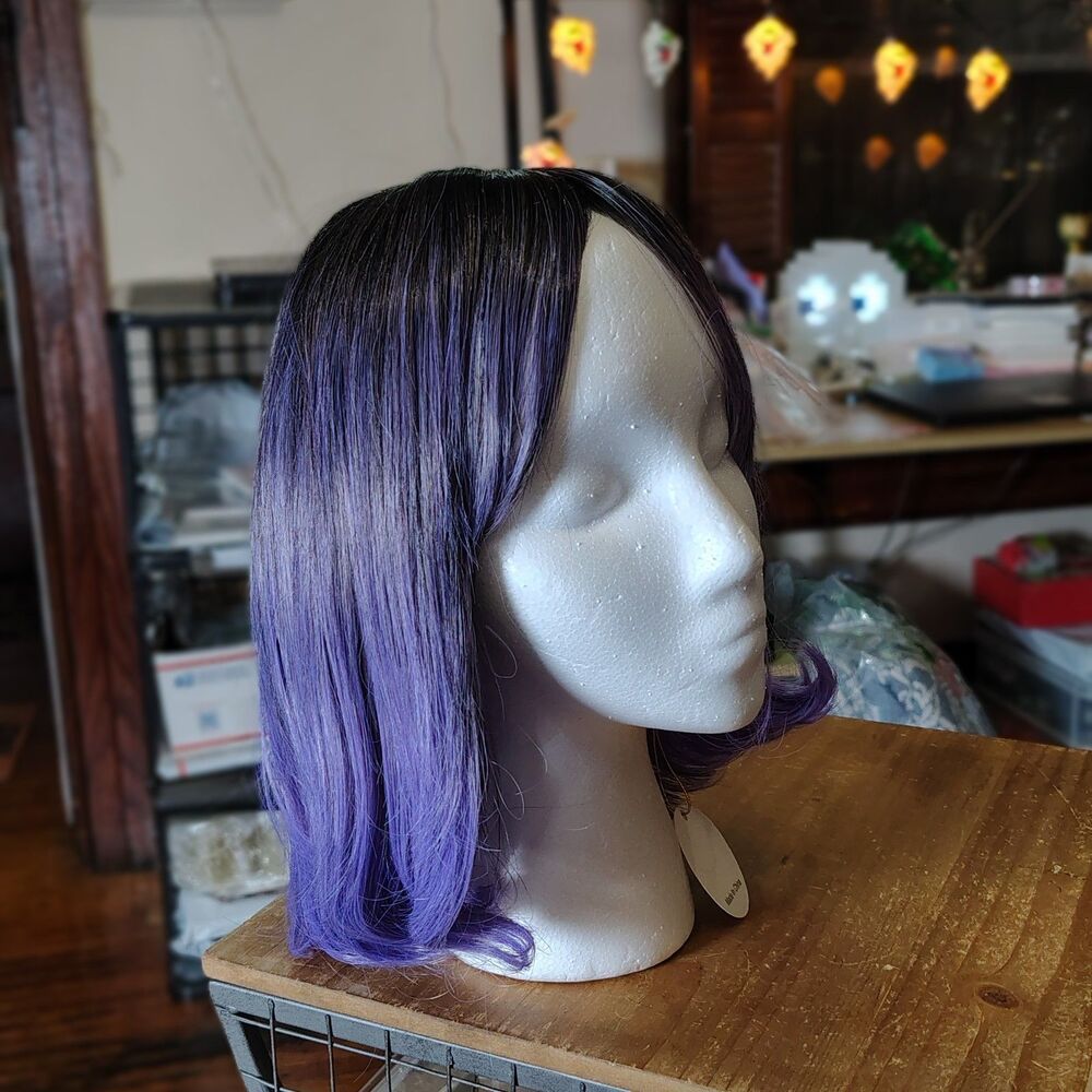 Purple And Black Ombre Bob Cosplay Halloween Adult Wig Nwts/RT1